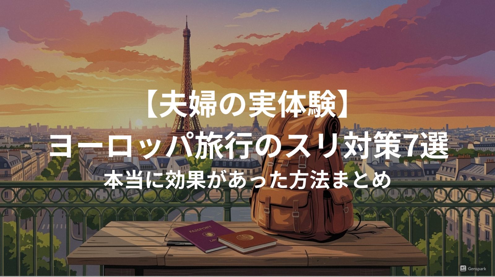 ヨーロッパ旅行のスリ対策7選【夫婦の実体験】本当に効果があった方法まとめ